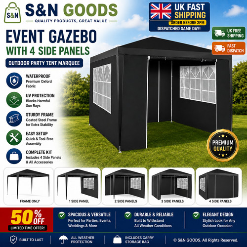 3x3m heavy duty gazebo - 3x3m,