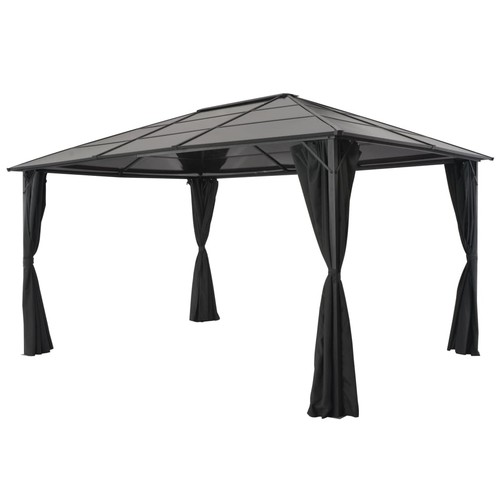 Gazebo with curtain - curtain, aluminium