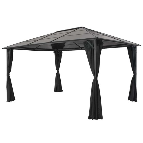 Gazebo with curtain aluminium - with,